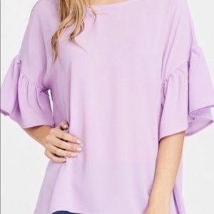 Lavender Bell Sleeve Blouse